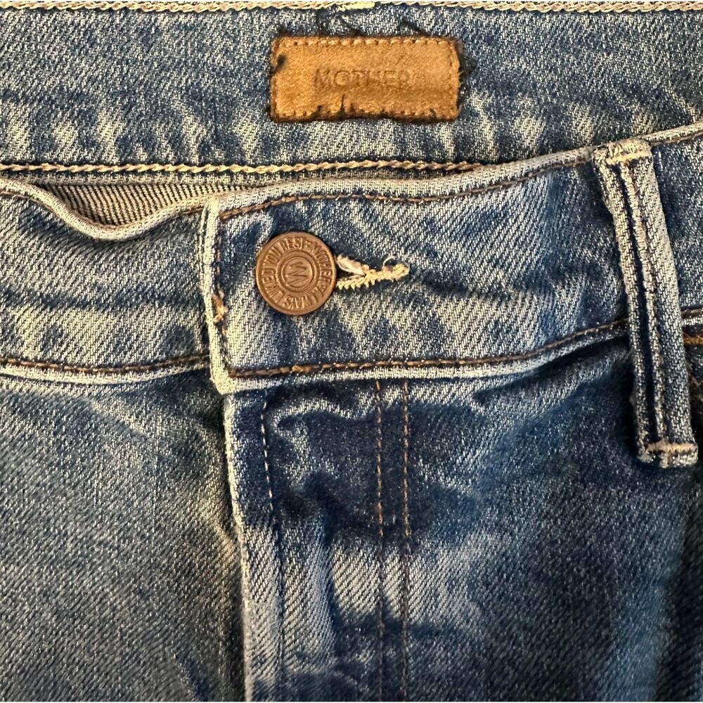 MOTHER  The Hustler Roller Heel High Waist Flare Jeans Tropic Like It's Hot 34 - Picture 7 of 10